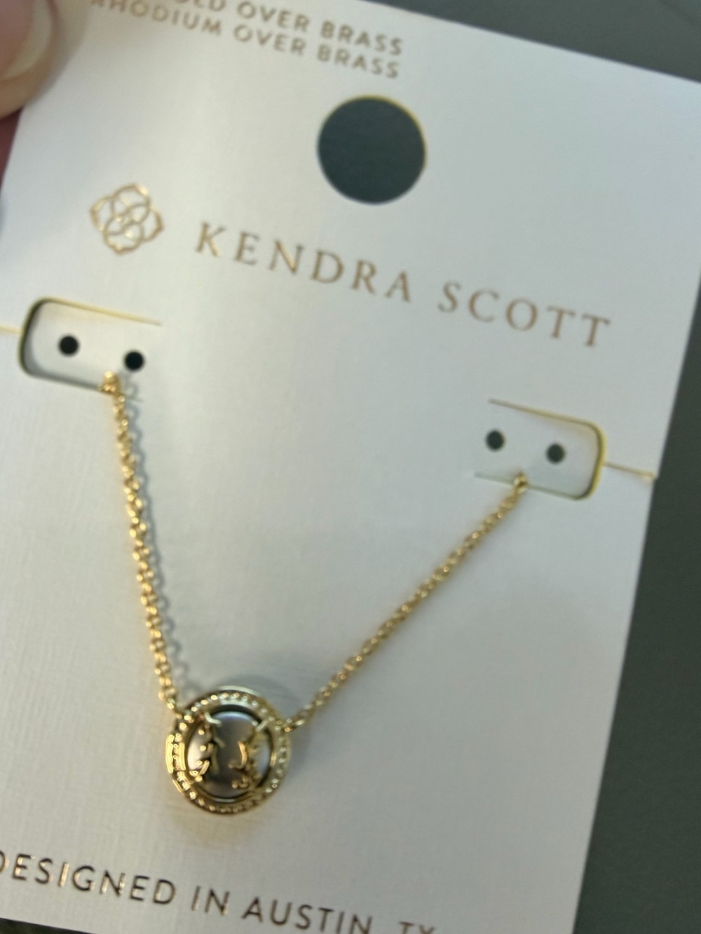 Kendra Scott Gold silver baseball Pendant Necklace - Gold